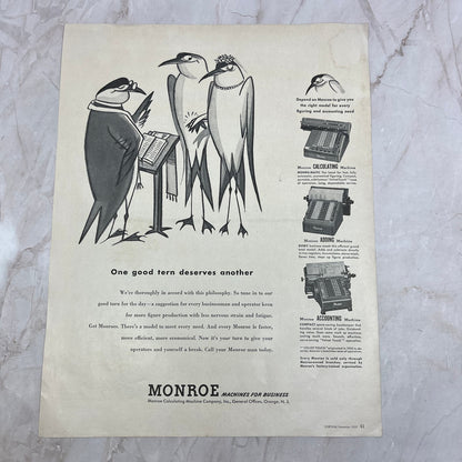 Monroe Calculating Machine Company Cartoon Penguins 1951 Magazine Ad FL6-10