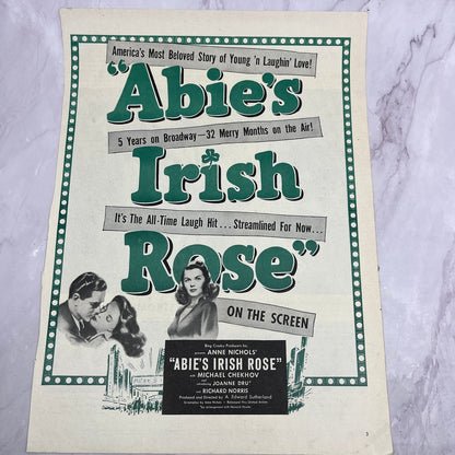 Abie's Irish Rose Anne Nichols Joanne Dru Richard Norris Vintage Ad 10x13 V17