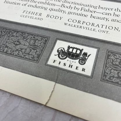 Fisher Motor Car Body Co Detroit 1924 Magazine Ad FL6-11