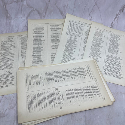 Huge Lot of Original Assorted Poems Poetry From 1857 Godey's Book L3-2-MG2