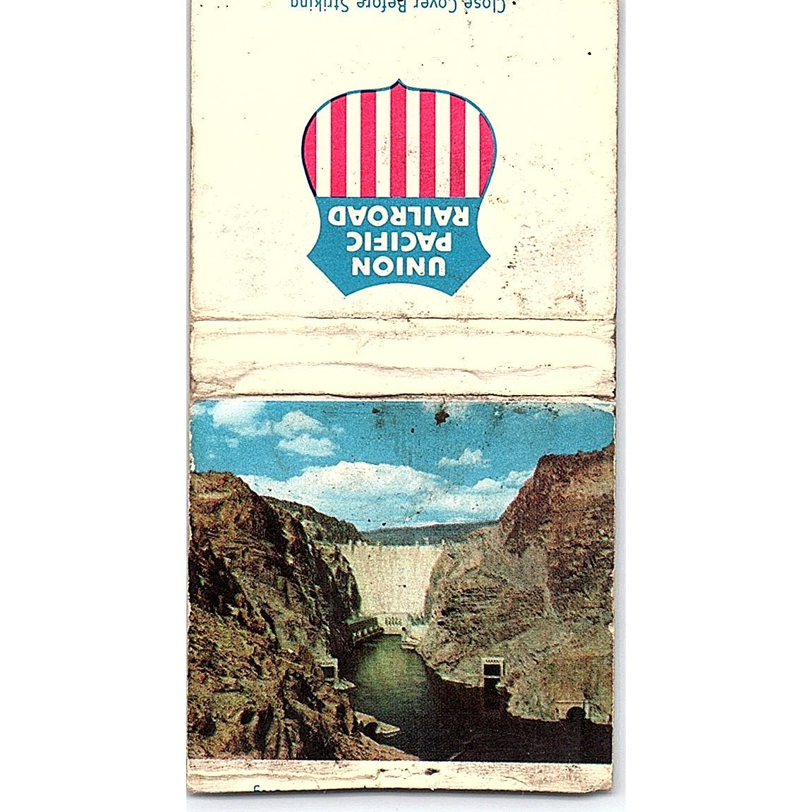 Hoover Dam & Las Vegas Union Pacific Railroad Vintage Matchbook Cover SC7-Y3