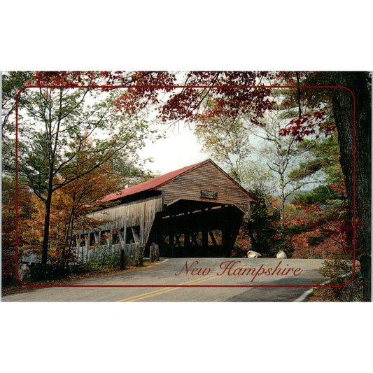 Albany Bridge Swift River Kancamagus Hwy NH Vintage Covered Bridge Postcard PD3