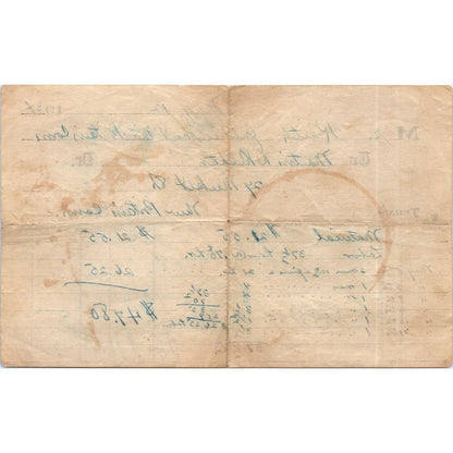 1934 Handwritten Receipt Fred Keith Jubilee New Britain CT AE7