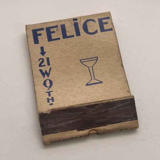 Felice 21 W. 9th St NYC Felice Chiapperini Vintage Matchbook Cover TB8-MB2-7