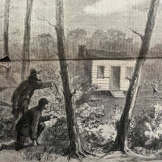 Secesh Farmers Murdering Suspected Union Neighbors 1863 Civil War Engraving C86