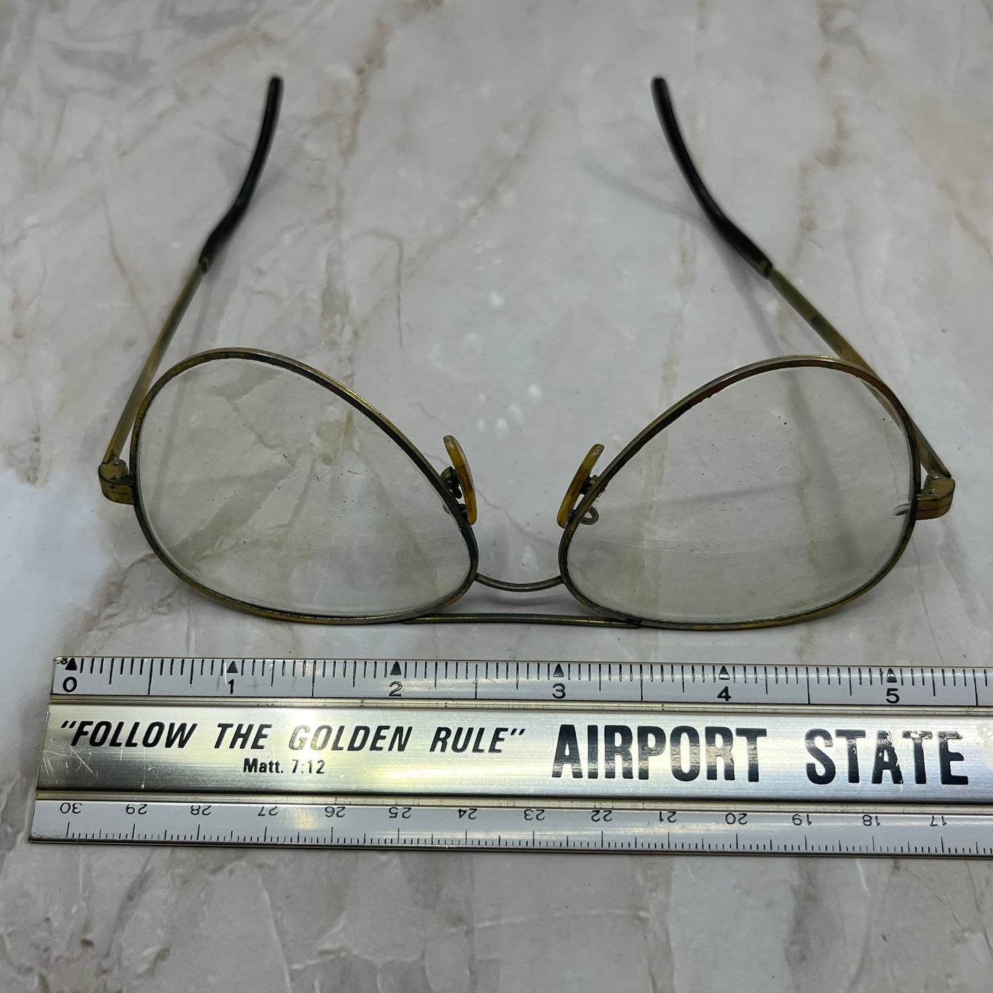 Retro Men’s Cottet Pilot Brass Tone Aviator Sunglasses Eyeglasses Frame TD7-G4-8