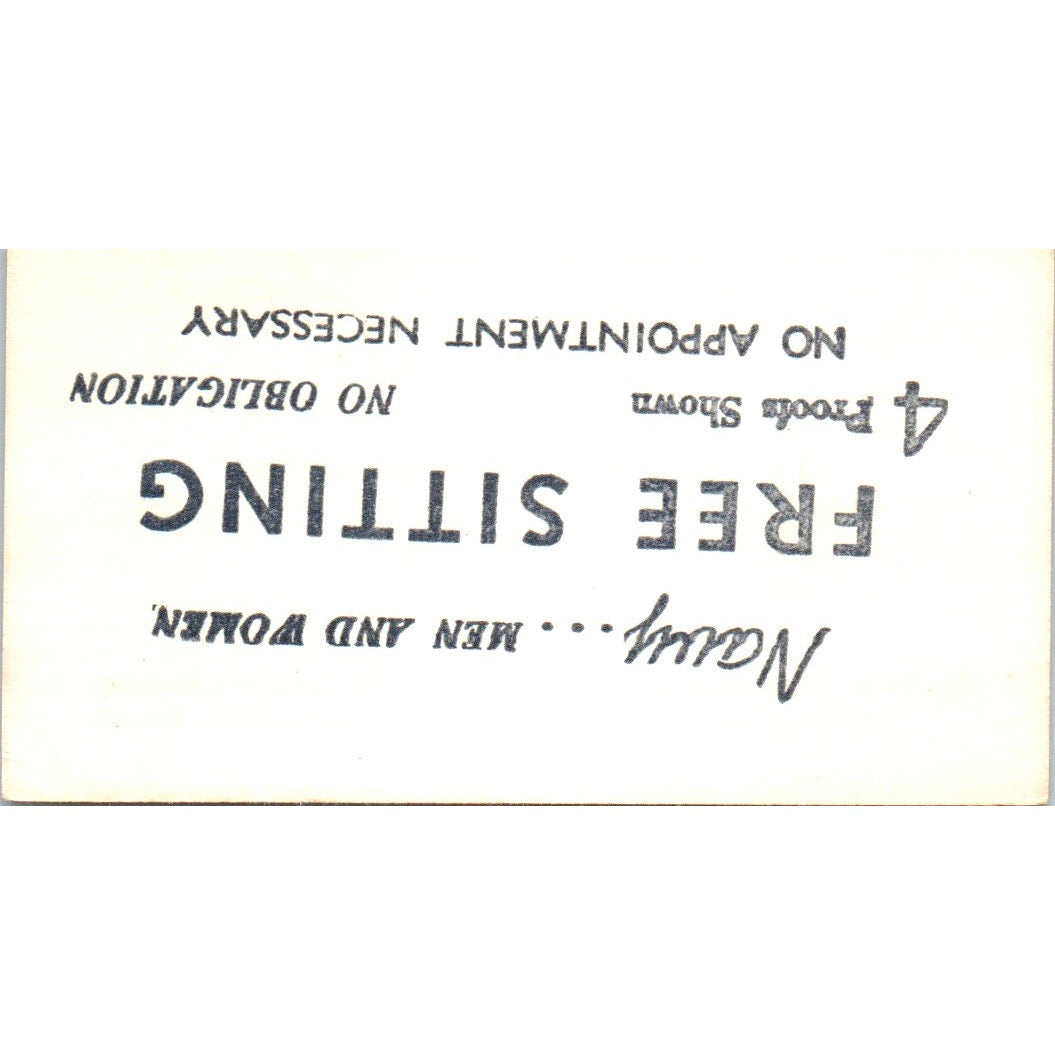 Hollywood Laboratories Portrait Studios Blanche B. King Business Card SD8-B17