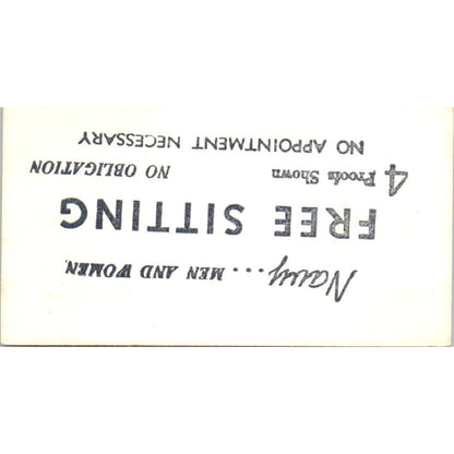 Hollywood Laboratories Portrait Studios Blanche B. King Business Card SD8-B17