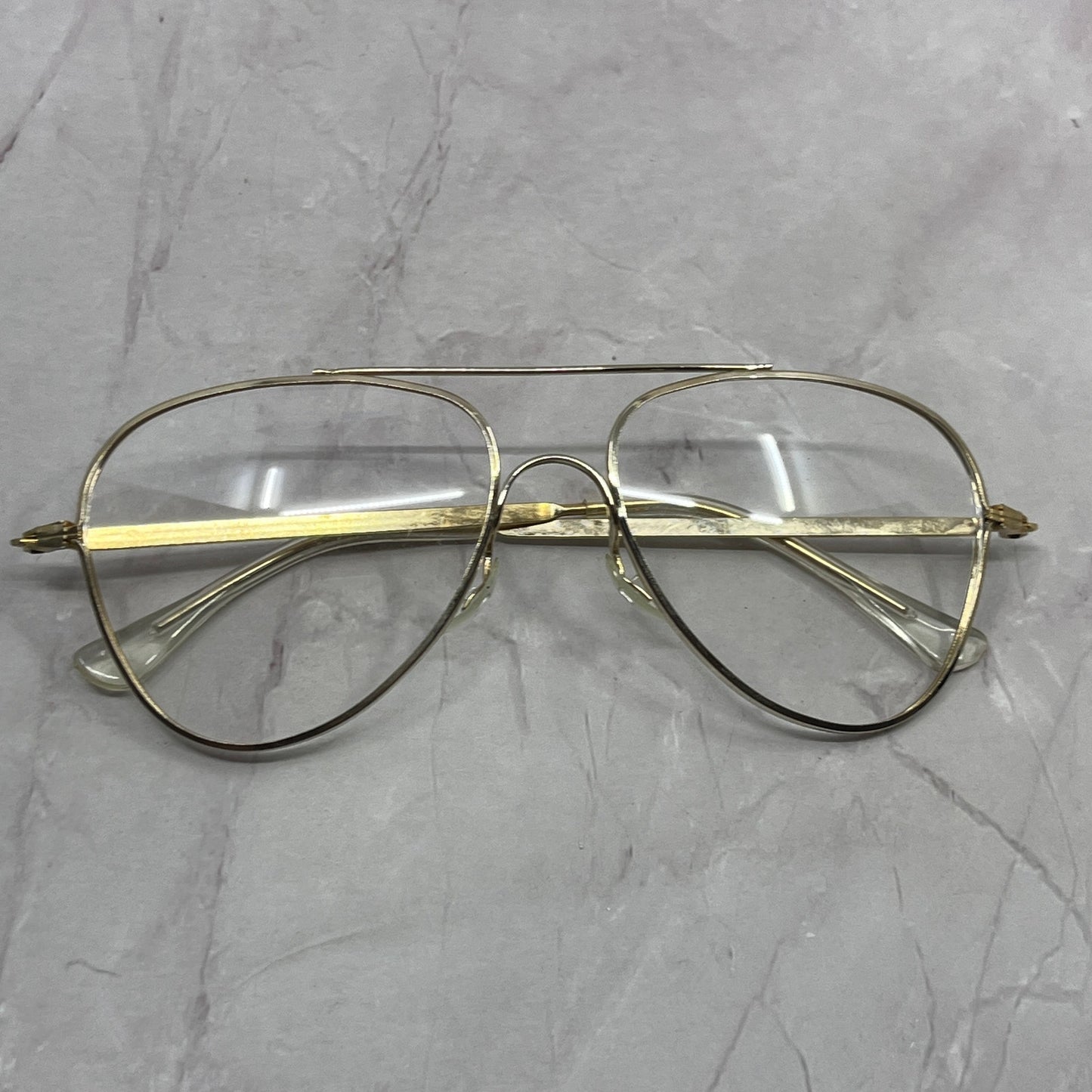 Vintage Foster Grant Gold Tone Aviator Glasses New Unused NOS TC5-FG