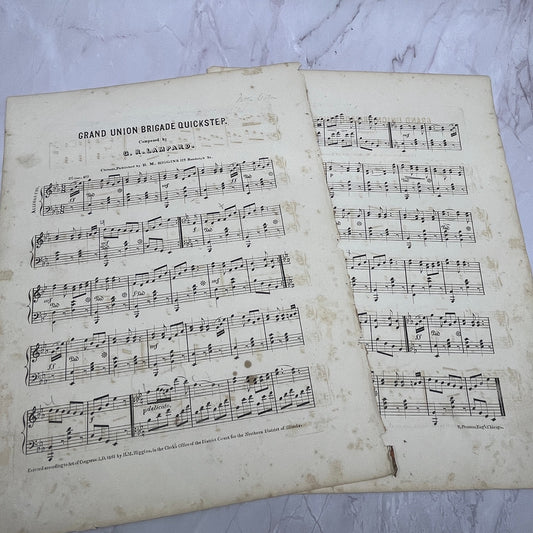 1861 Grand Union Brigade Quickstep G.R. Lampard Civil War Sheet Music V16