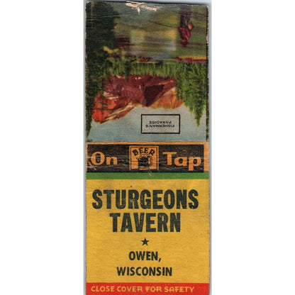 Sturgeons Tavern Owen Wisconsin Vintage Matchbook Cover SD2-Y8
