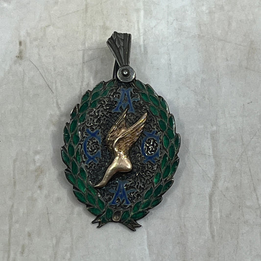 1920s W.J.G. Bearns 5 Min 15.5 Second Engraved Mile Run Medallion Medal SB3