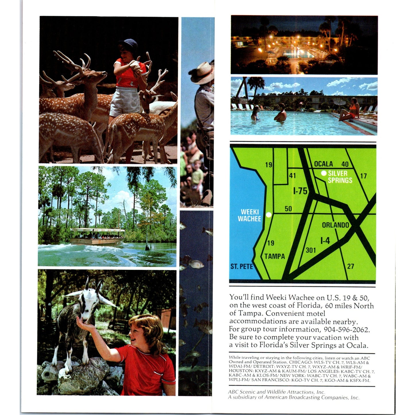 1980s Florida's Weeki Wachee Fold Out Travel Brochure TF4-BA