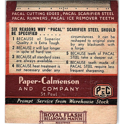 Paper-Calmenson & Co St. Paul MN Vintage Large Matchbook Cover ML1-8