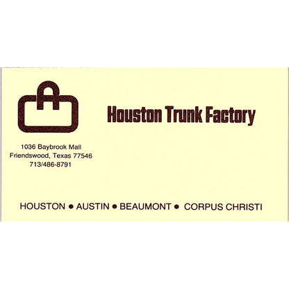 Houston Trunk Factory  Friendswood Texas Vintage Business Card SB4-B8