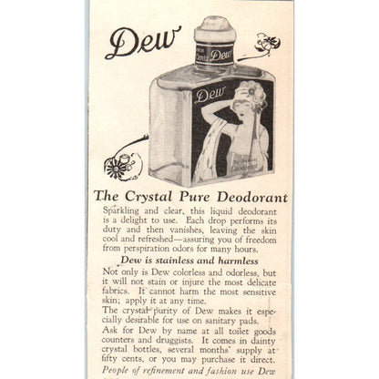 Dew Crystal Pure Deodorant Geo. C.V. Fesler St. Louis 1924 Magazine Ad AF7-LJ1