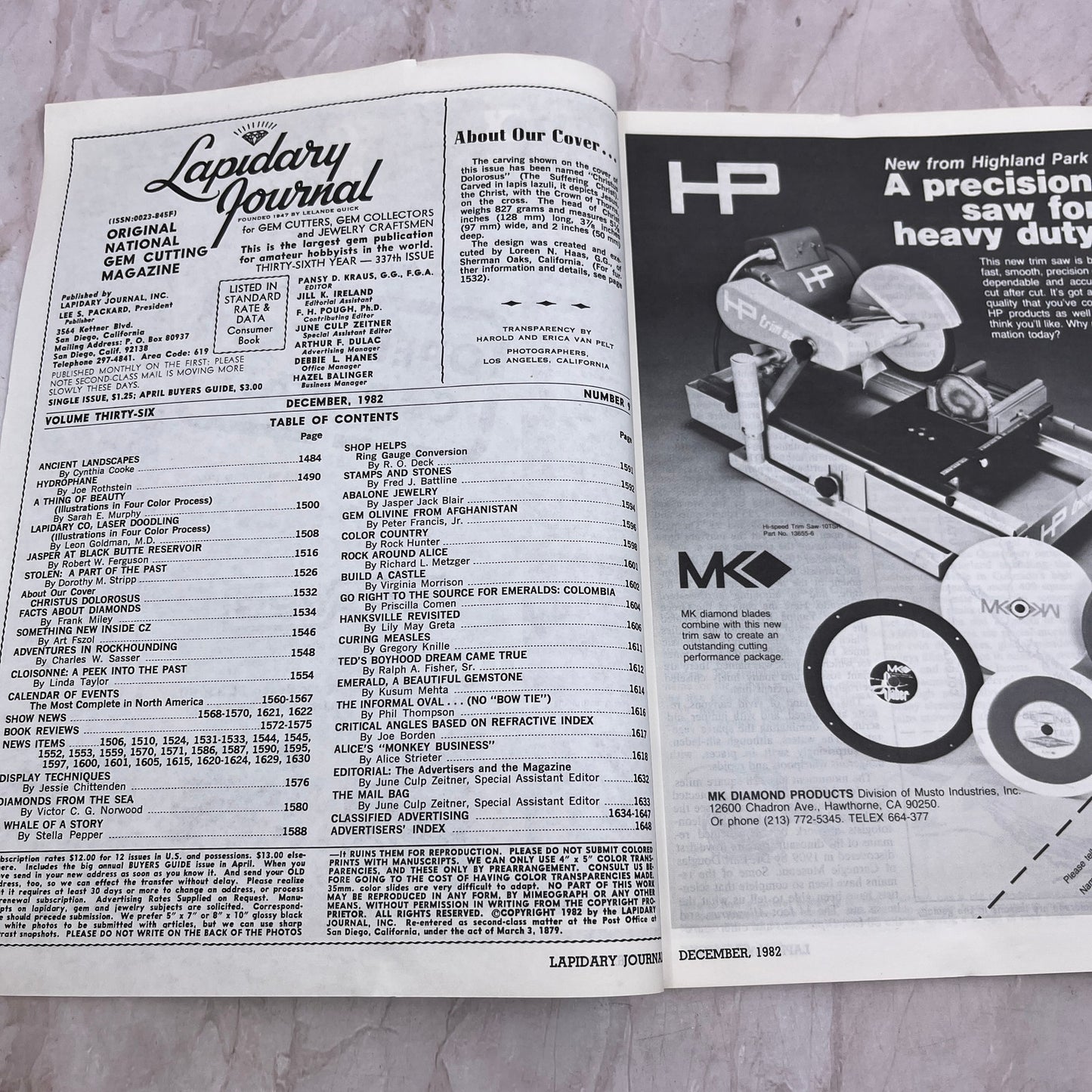 Christus Dolorosus in Lapis Lazuli - Lapidary Journal Magazine - Dec 1982 M22