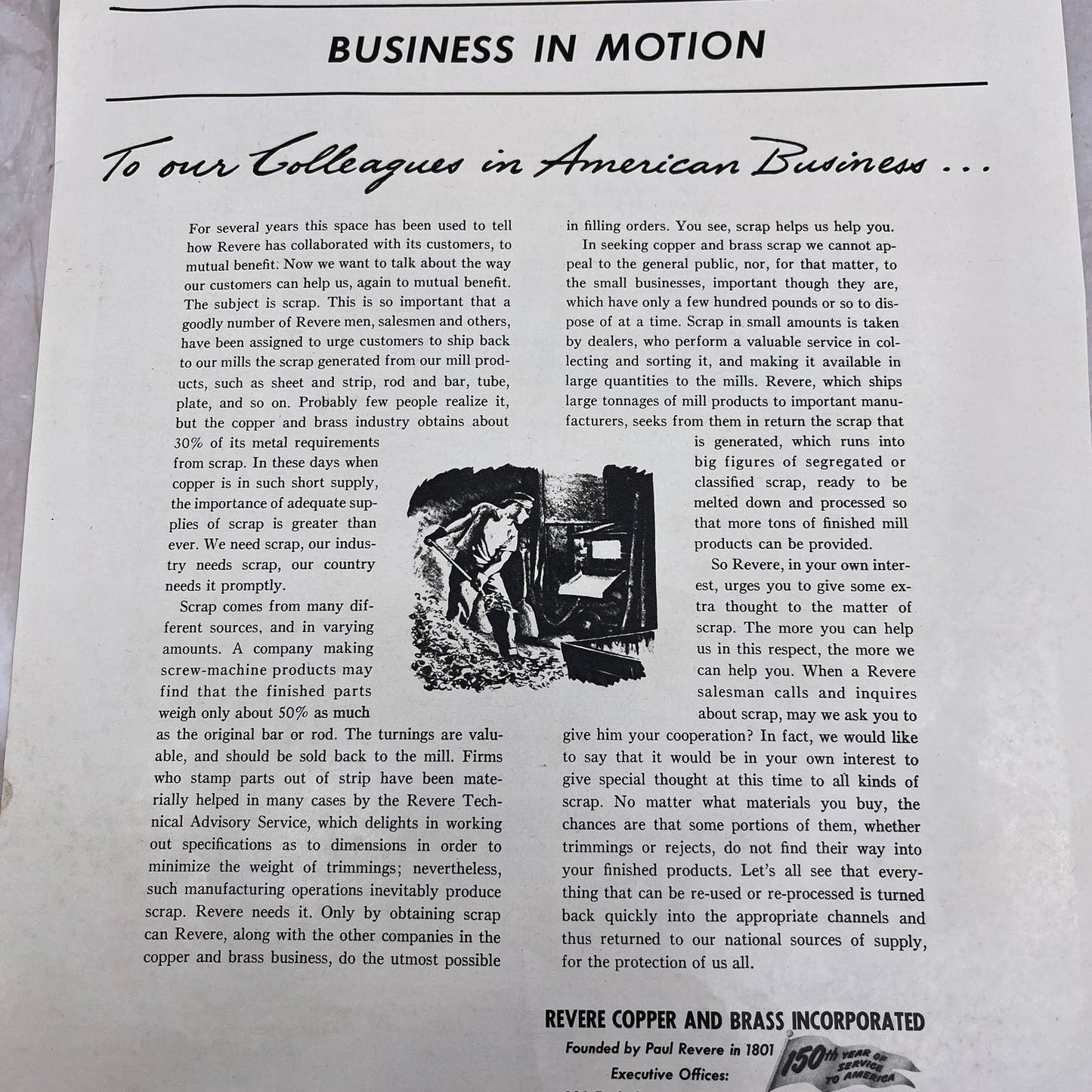 Revere Copper and Brass Incorporated New York 1951 Magazine Ad FL6-10