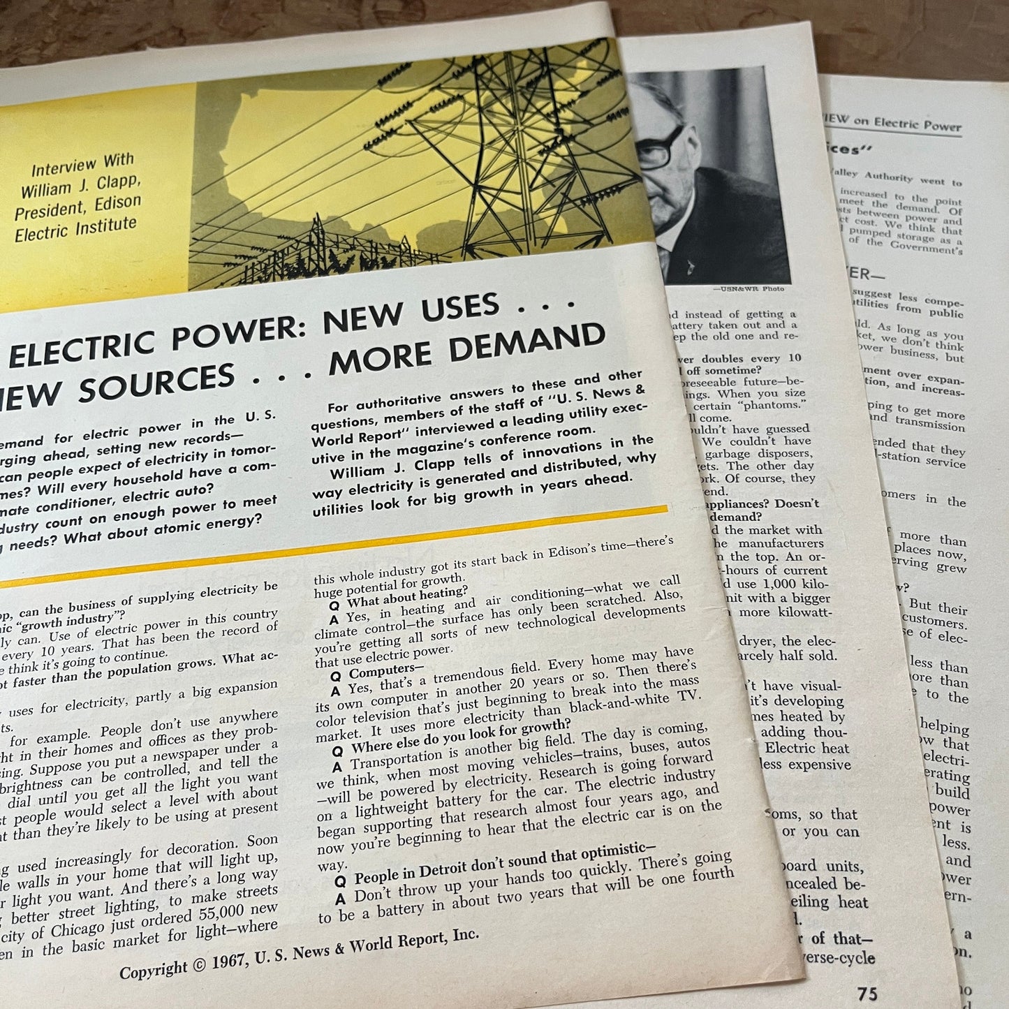 Electric Power: New Uses - Interview With William J Clapp 1967 Article AG1-15