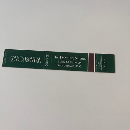 Winstons The Dancing Saloon Georgetown DC Vintage Matchbook TB6-MB2-9