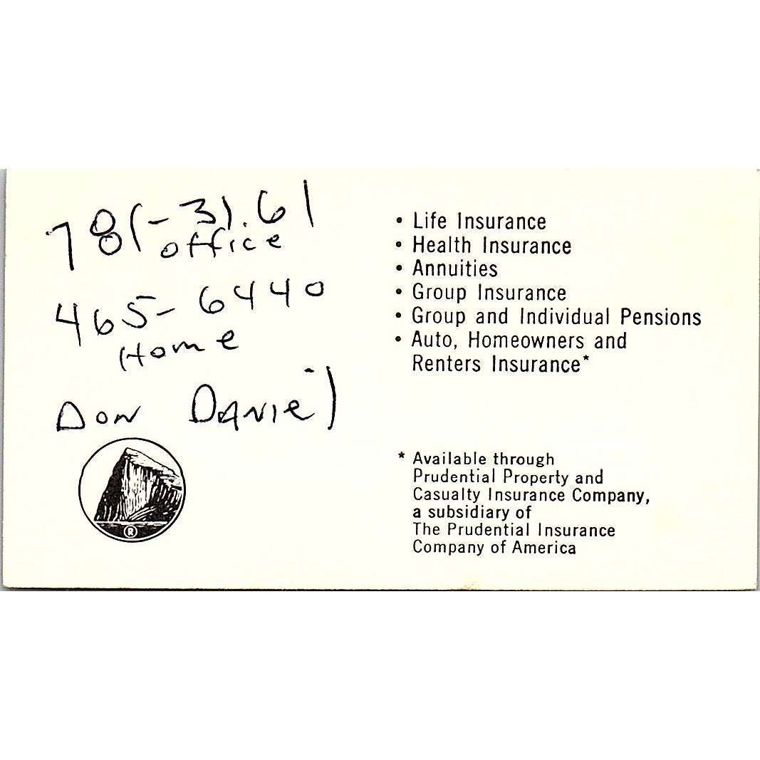 The Prudential Insurance Company Donald E. Cobb Houston TX Business Card SB4-B3