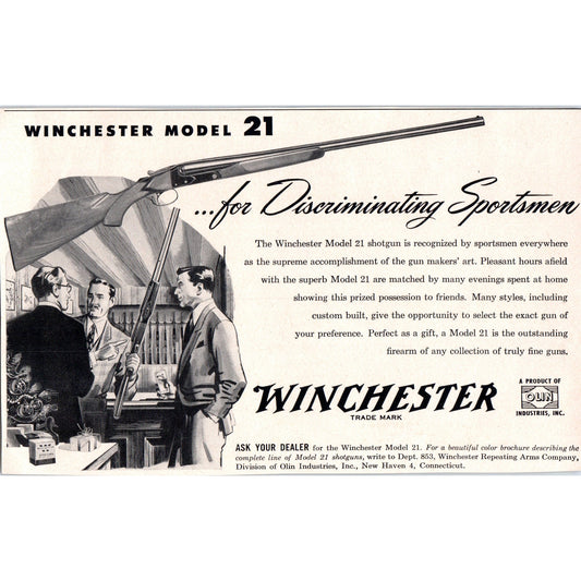 Winchester Model 21 for Discriminating Sportsmen 1951 Magazine Ad AF1-MF1