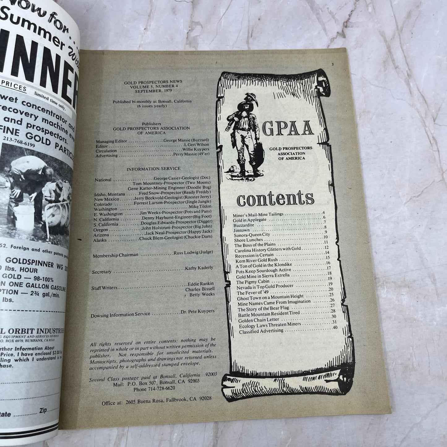 1979 Sept - Gold Prospecting News Magazine - Treasure Hunting Prospecting M11