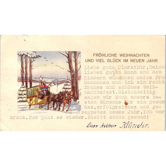 1920s German Mailing Card Euer Arthur Künder to O.A Strickert Liberal KS AF1-RR1