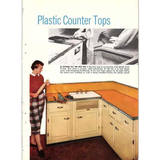 How to Install Tough Plastic Counter Tops Darrell Huff 3-Page 1955 Article AG1-4