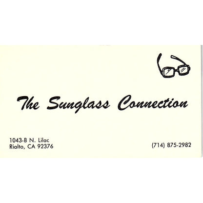 The Sunglasses Connection Rialto CA Vintage Business Card SB4-B2