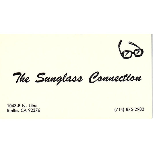The Sunglasses Connection Rialto CA Vintage Business Card SB4-B2