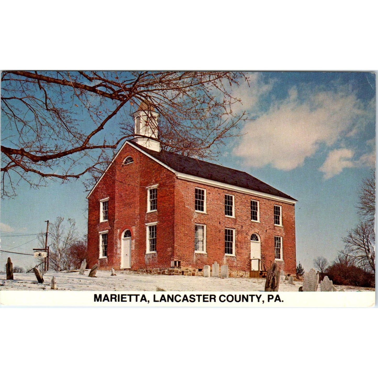 Union Meeting House Marietta Pennsylvania Dutch Country Vintage Postcard PD5