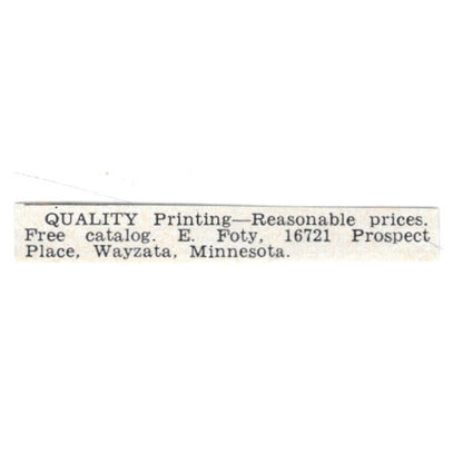 Quality Printing - E. Foty, Wayzata Minnesota 1955 Ad AG1-S4