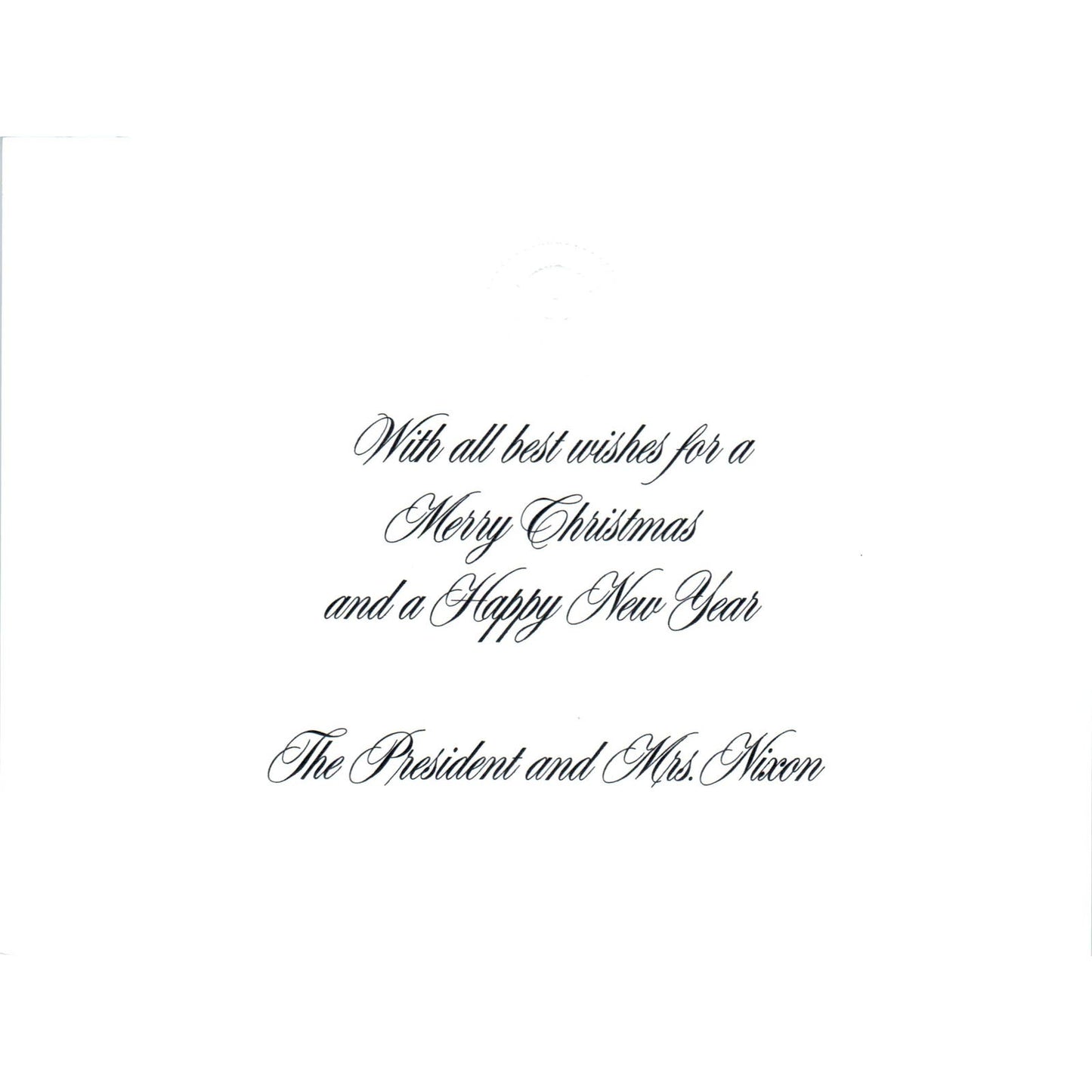 Vintage President Richard Nixon Christmas Greeting Card Embossed Seal AE7