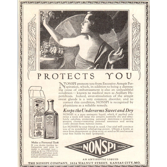 The Nonspi Co Antiseptic Kansas City MO 1924 Magazine Ad AF7-LJ1