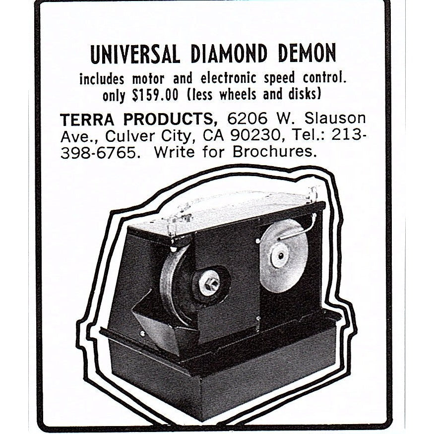 Universal Diamond Demon Terra Products Culver City CA 1972 Ad AF8-M1