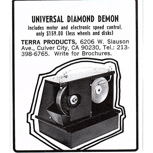 Universal Diamond Demon Terra Products Culver City CA 1972 Ad AF8-M1