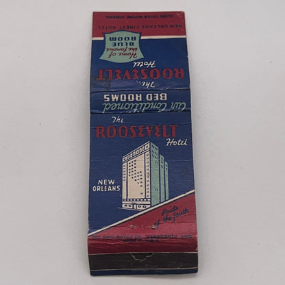 The Roosevelt Hotel New Orleans Blue Room Vintage Matchbook Cover TB8-MB2-1