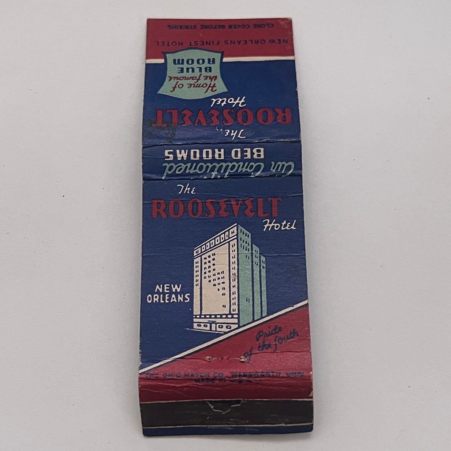The Roosevelt Hotel New Orleans Blue Room Vintage Matchbook Cover MM4-1