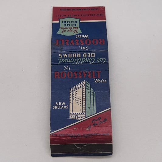 The Roosevelt Hotel New Orleans Blue Room Vintage Matchbook Cover MM4-1