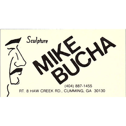 Mike Bucha Sculpture Cumming GA Vintage Business Card SE3-B11