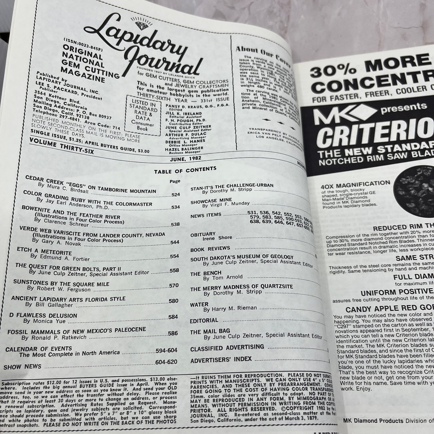 Verde Web Variscite Nevada - Lapidary Journal Magazine - Jul 1982 M25