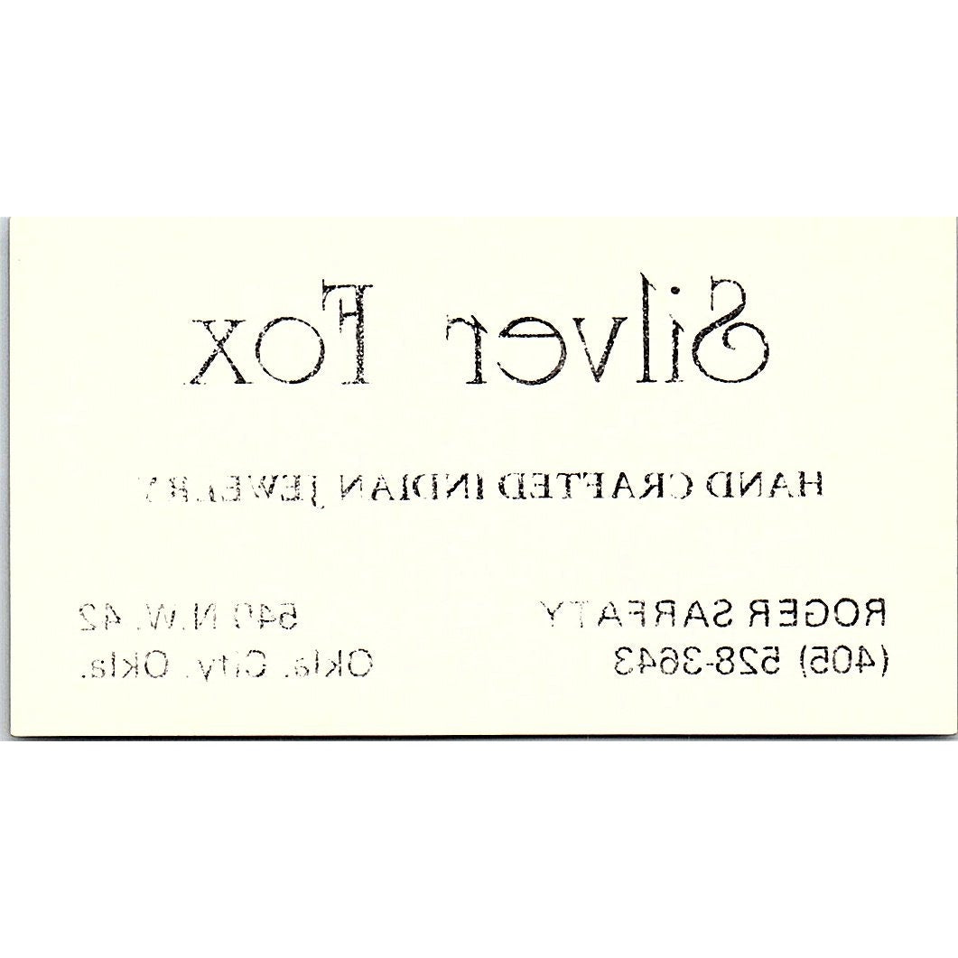 Silver Fox Roger Safarty Oklahoma City OK Vintage Business Card SB4-B10