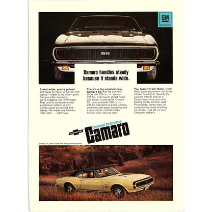 1967 Chevrolet Camaro SS Sport Coupe With Rally Sport Equipment 1967 Ad AG1-15