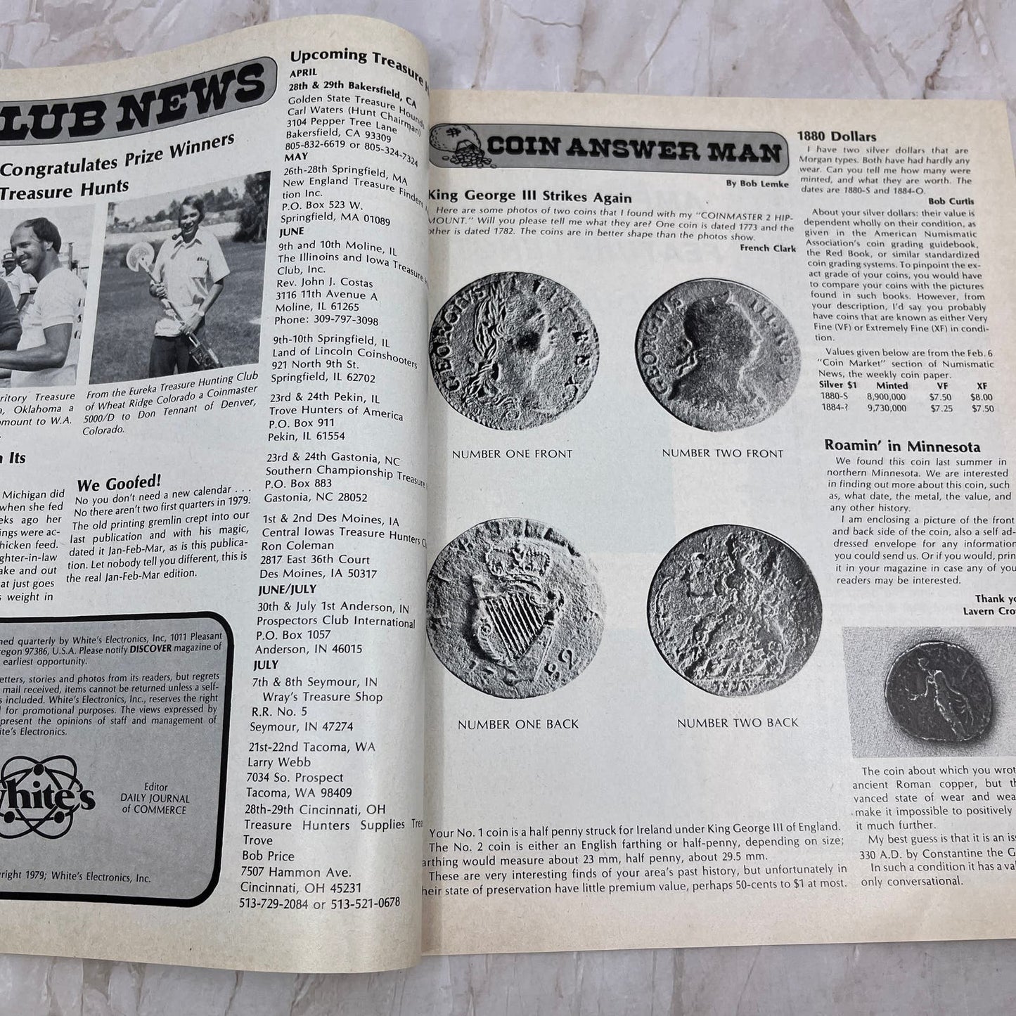 1979 Jan - Discover Treasure Hunting Magazine - White's Electronics Inc M11