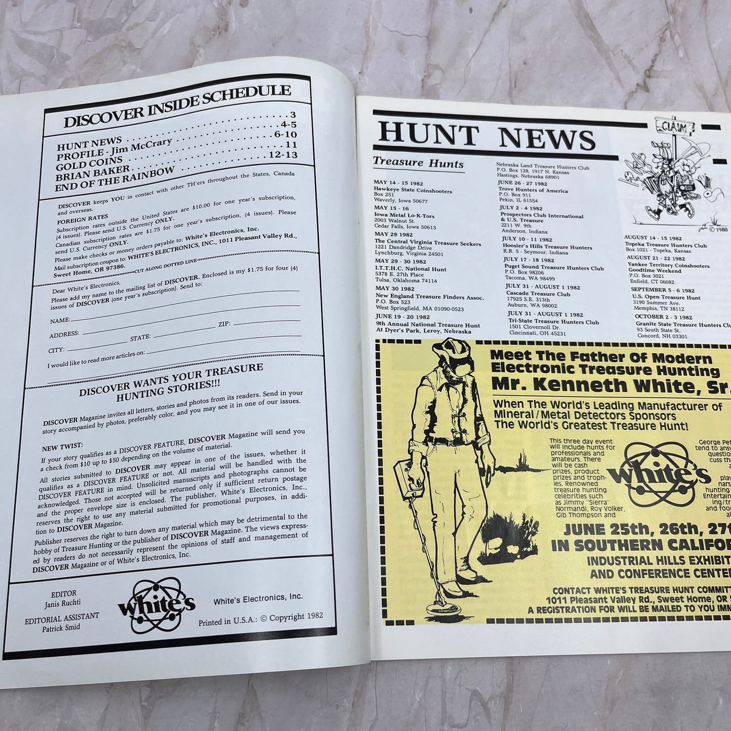 1981 4th Quarter Discover Treasure Hunting Magazine - White's Electronics M11