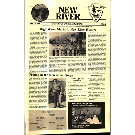 1986 New River Gorge National Park Newspaper V1-1
