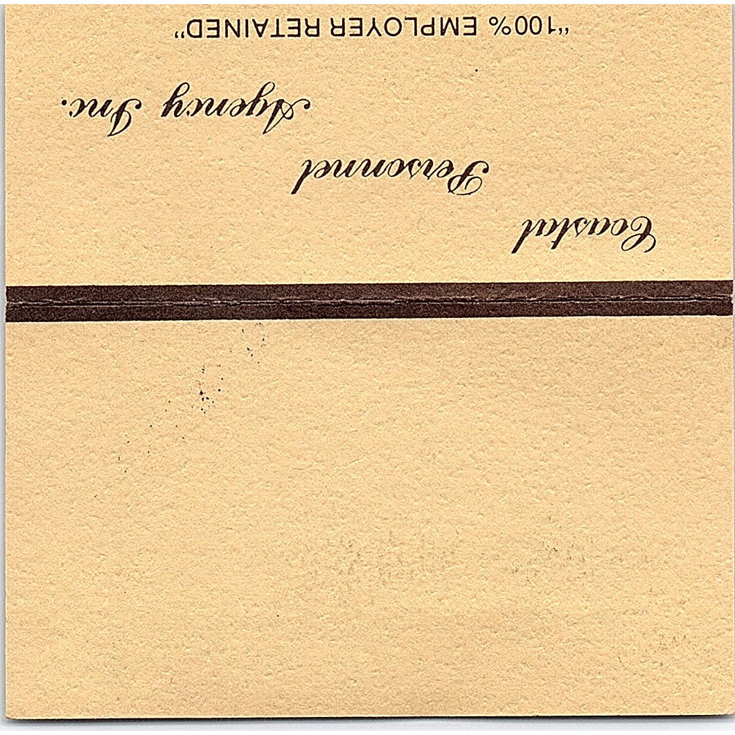 Temporary Placement Charles J. Cullum Costa Mesa CA Vintage Business Card SB4-B2