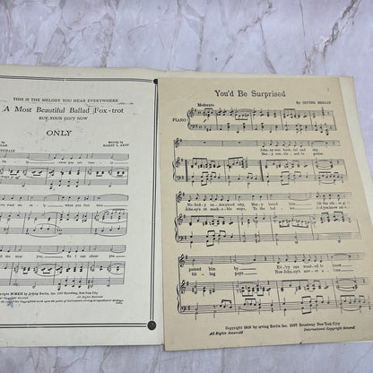 You'd Be Surprised Eddie Cantor Irving Berlin 1919 Sheet Music FL6-9