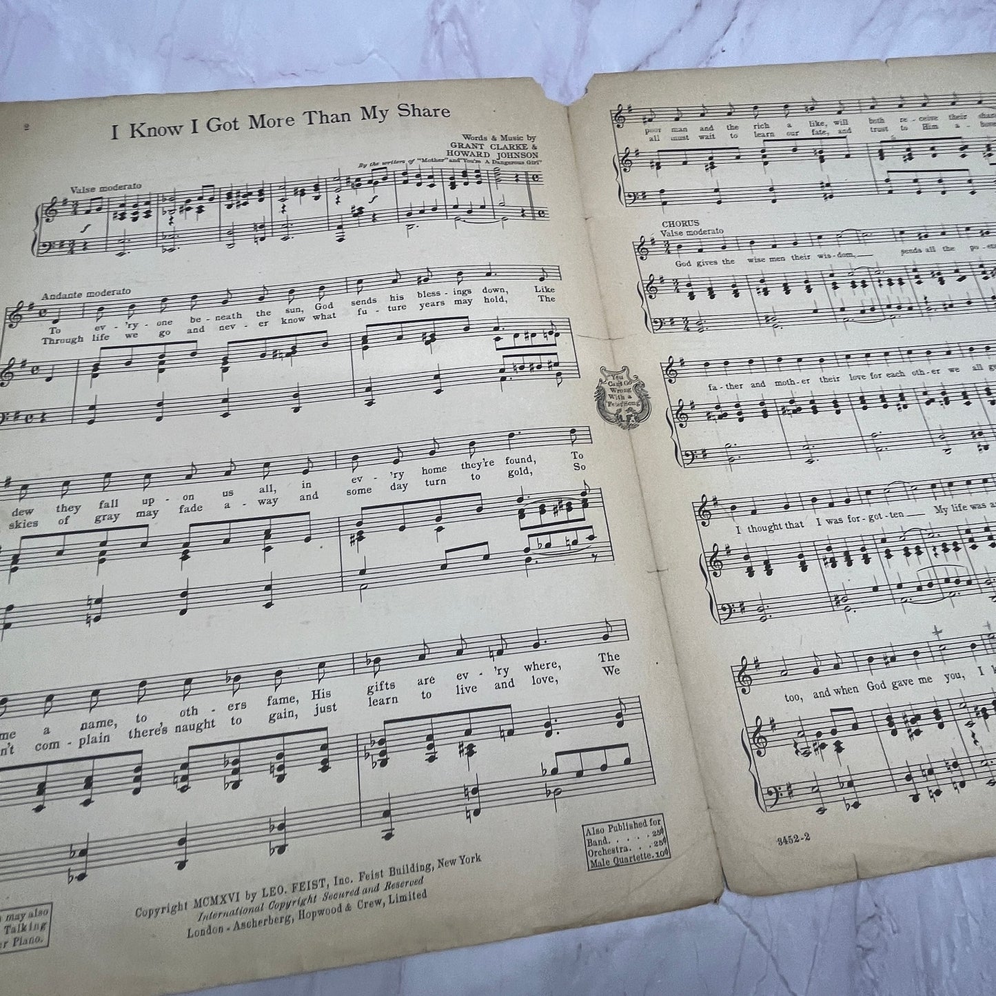 When God Gave Me You I Know I Got More Than My Share 1916 Sheet Music V15